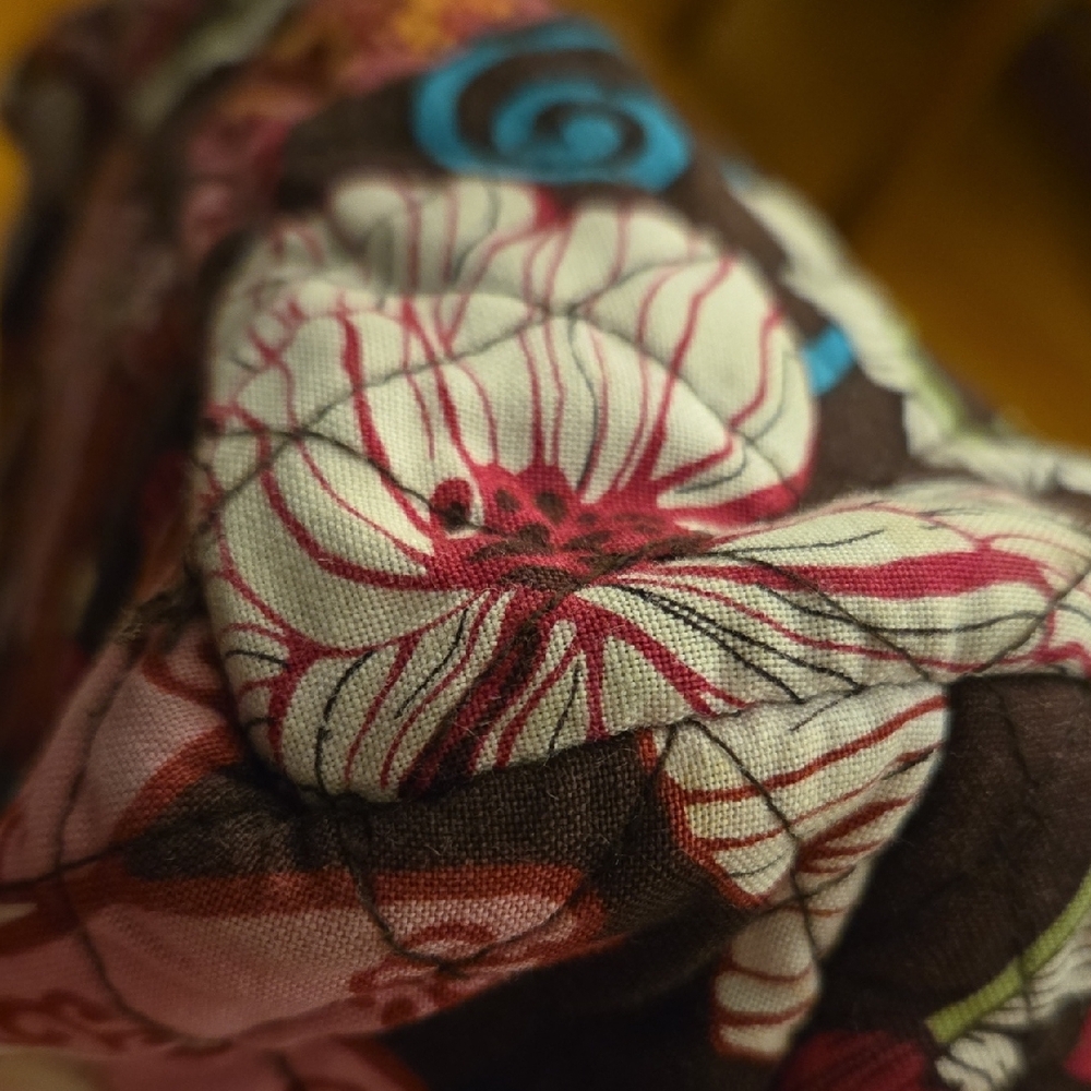 Vera Bradley Pink and Brown Floral Tote Bag - Picture 8 of 8